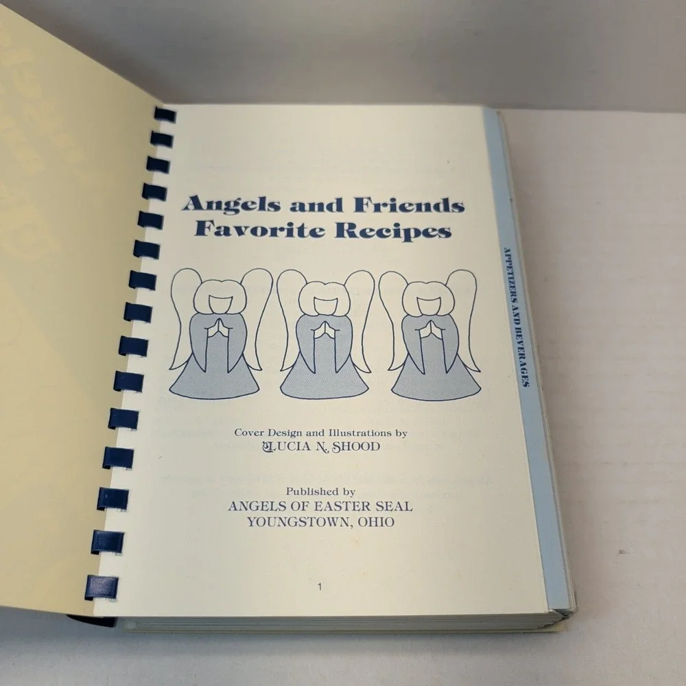 Angels and Friends Cookbook Favorite Recipes Easter Seal Youngstown OH 1984